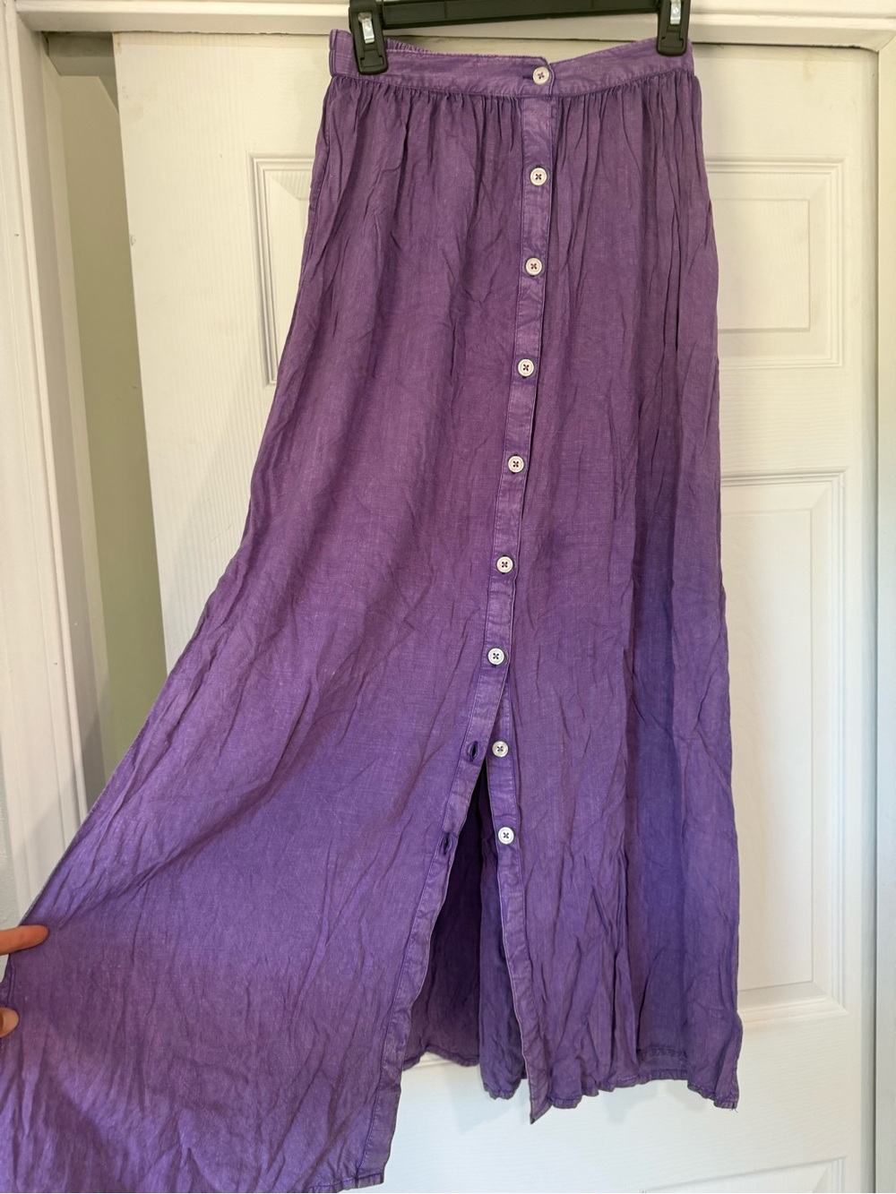 Earthbound Purple Button-Front Maxi Skirt